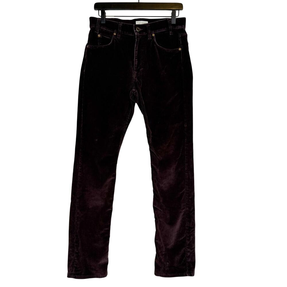 Tecovas Mens Slim Straight Stretch Corduroy Pants Brown Standard - 30x32 30W 32L